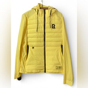 Rudsak Limited Smart Stretch Hybrid Puffer Jacket Banana Yellow Hooded NWT Large